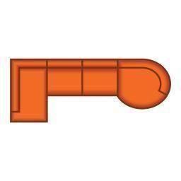 Ottomaan Klein + 3 Zits + Longchair Rond Groot