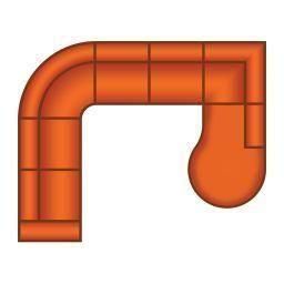 2 Zits + Hoek Rond + 3 Zits + Ottomaan Rond Klein