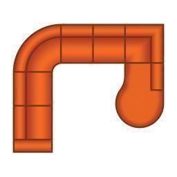 3 Zits + Hoek Rond + 2 Zits + Ottomaan Rond Klein