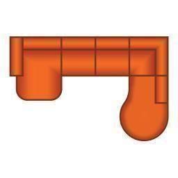 Longchair Rond + 3 Zits + Ottomaan Rond Klein