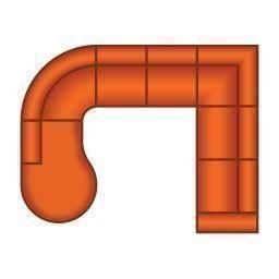 Ottomaan Rond Groot + 2 Zits + Hoek + 3 Zits