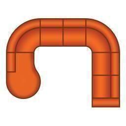 Ottomaan Rond Groot + 2 Zits + Hoek Rond + 2 Zits