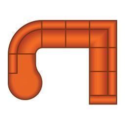 Ottomaan Rond Groot + 3 Zits + Hoek + 3 Zits