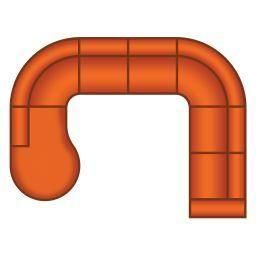 Ottomaan Rond Groot + 3 Zits + Hoek Rond + 2 Zits