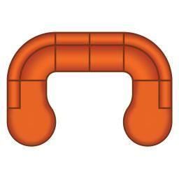 Ottomaan  RondGroot + 3 Zits + Ottomaan Rond Groot