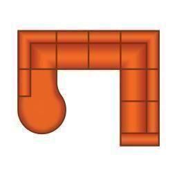 Ottomaan Rond Klein + 2 Zits + Hoek + 2 Zits