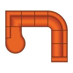 Ottomaan Rond Klein + 2 Zits + Hoek Rond + 2 Zits