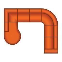 Ottomaan Rond Klein + 3 Zits + Hoek Rond + 3 Zits