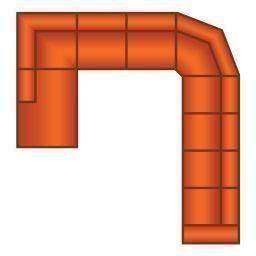 Ottomaan + 3 Zits + Trapeze Hoek + 4 Zits (2 delig)