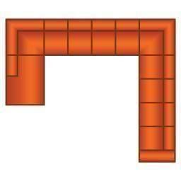 Ottomaan + 4 Zits (2 delig) + Haakse Hoek + 4 Zits (2 delig)
