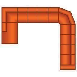 Ottomaan + 4 Zits (2 delig) + Trapeze Hoek + 4 Zits (2 delig)