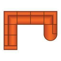 2 Zits + Hoek + 3 Zits + Ottomaan Rond Klein