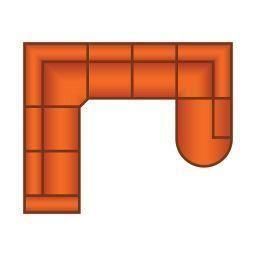 2 Zits + Trapeze Hoek + 2 Zits + Ottomaan Rond Klein