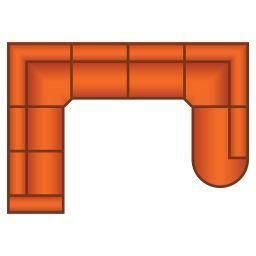 2 Zits + Trapeze Hoek + 3 Zits + Ottomaan Rond Groot