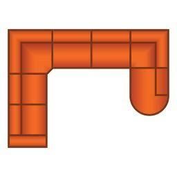 2 Zits + Trapeze Hoek + 3 Zits + Ottomaan Rond Klein