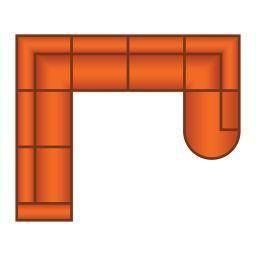 3 Zits + Hoek + 3 Zits + Ottomaan Rond Klein