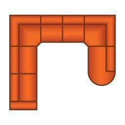 3 Zits + Trapeze Hoek + 2 Zits + Ottomaan Rond Groot