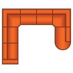 3 Zits + Trapeze Hoek + 3 Zits + Ottomaan Rond Groot