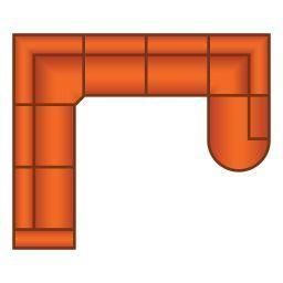 3 Zits + Trapeze Hoek + 3 Zits + Ottomaan Rond Klein