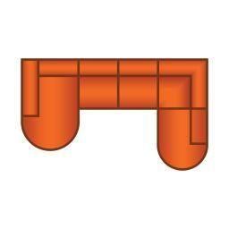 Longchair Rond + 2 Zits + Ottomaan Rond Klein