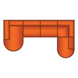 Longchair Rond + 3 Zits + Ottomaan Rond Klein