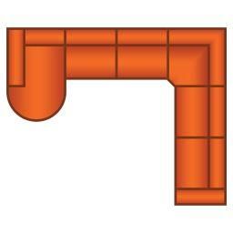 Longchair Rond + 3 Zits + Trapeze Hoek + 3 Zits