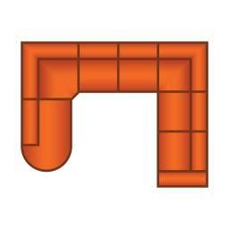 Ottomaan Rond Groot + 2 Zits + Hoek + 2 Zits