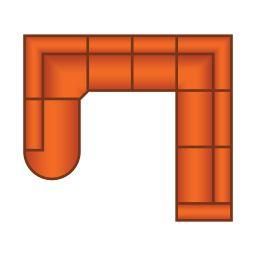 Ottomaan Rond Groot + 2 Zits + Hoek + 3 Zits