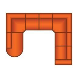 Ottomaan Rond Groot + 2 Zits + Trapeze Hoek + 2 Zits