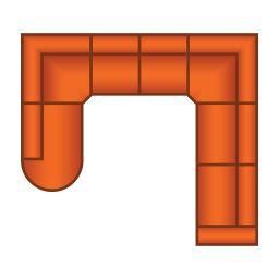 Ottomaan Rond Groot + 2 Zits + Trapeze Hoek + 3 Zits