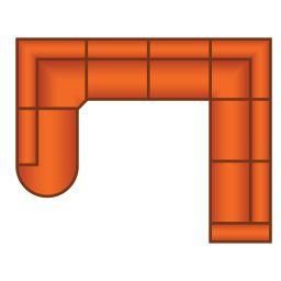 Ottomaan Rond Groot + 3 Zits + Hoek + 3 Zits