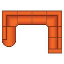 Ottomaan Rond Groot + 3 Zits + Trapeze Hoek + 2 Zits