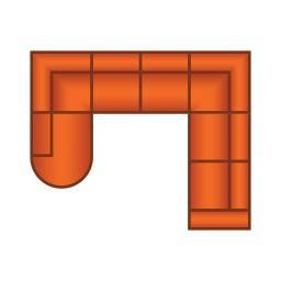 Ottomaan Rond Klein + 2 Zits + Hoek + 2 Zits