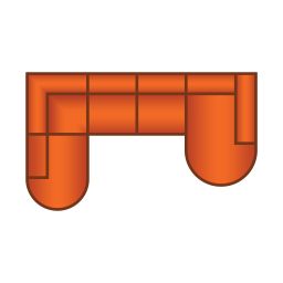 Ottomaan Rond Klein + 2 Zits + Longchair Rond