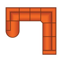 Ottomaan Rond Klein + 2 Zits + Trapeze Hoek + 3 Zits