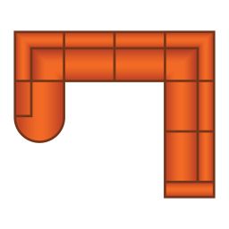 Ottomaan Rond Klein + 3 Zits + Hoek + 3 Zits