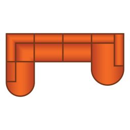 Ottomaan Rond Klein + 3 Zits + Longchair Rond