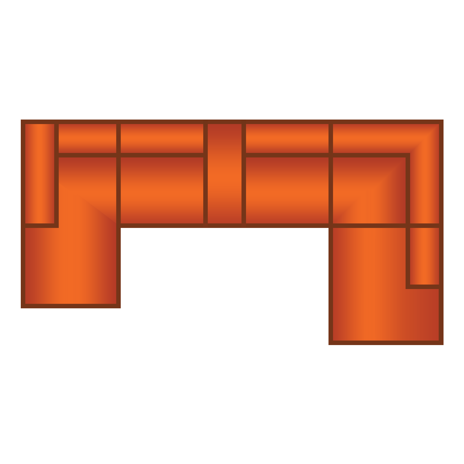 Longchair + 1 zit + Gestoffeerde Tafel + 1 zit + Ottomaan