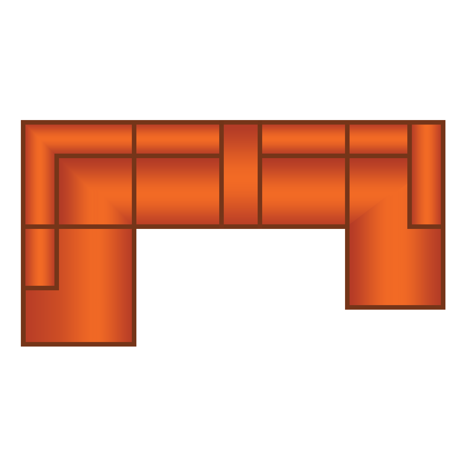 Ottomaan + 1 zit + Gestoffeerde Tafel + 1 zit + Longchair