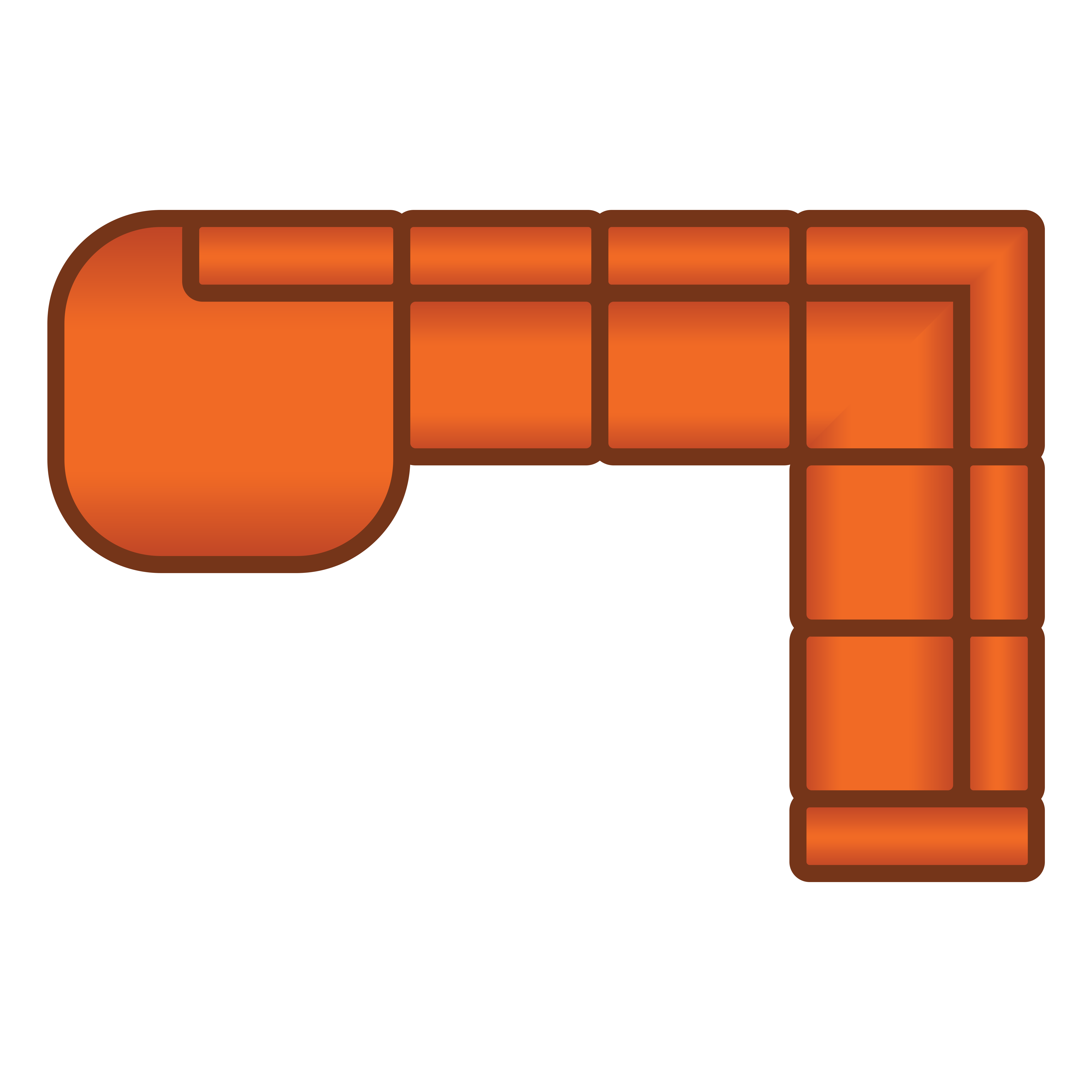 Longchair Rond + 2.5 Zits + Hoek + 2 Zits