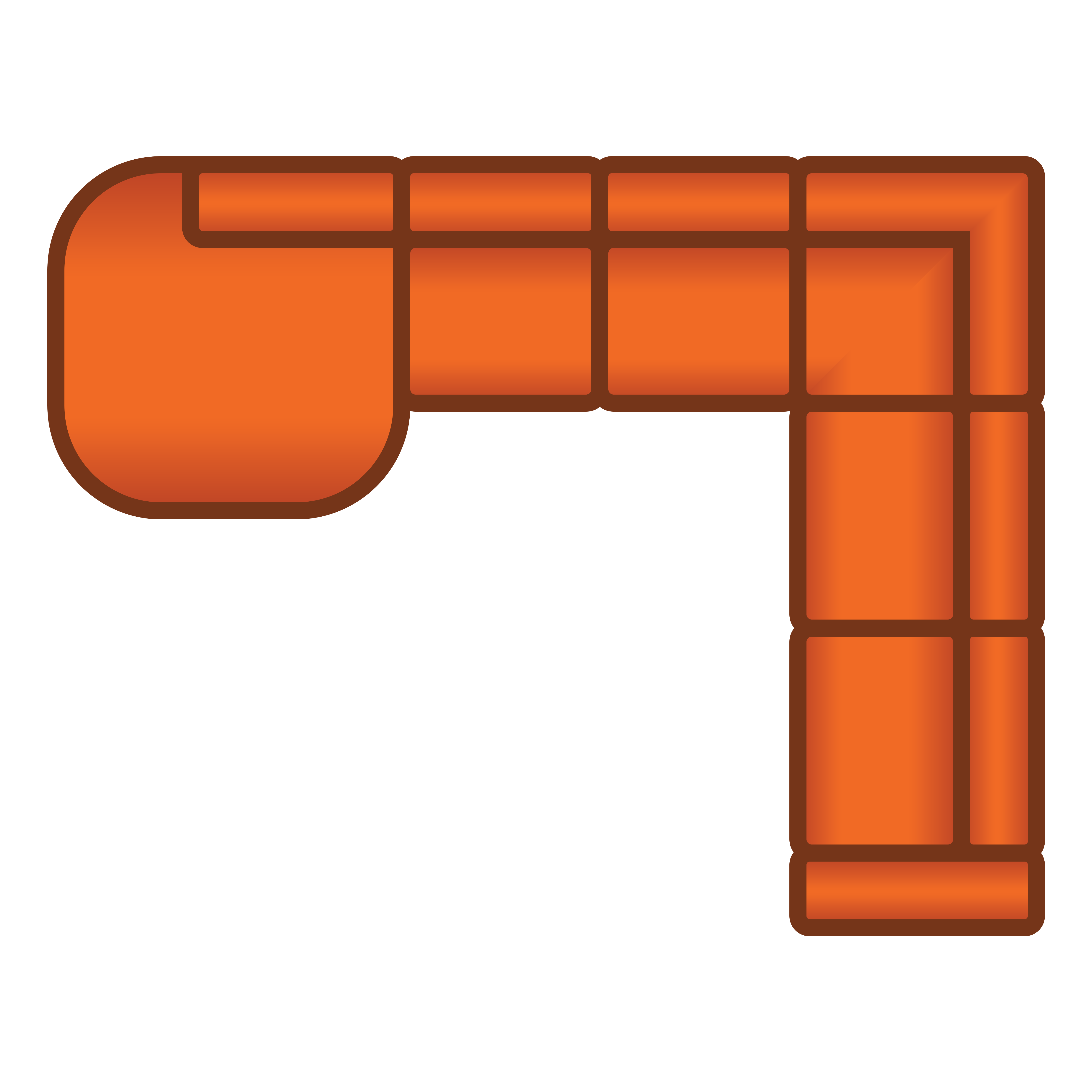 Longchair Rond + 2.5 Zits + Hoek + 3 Zits