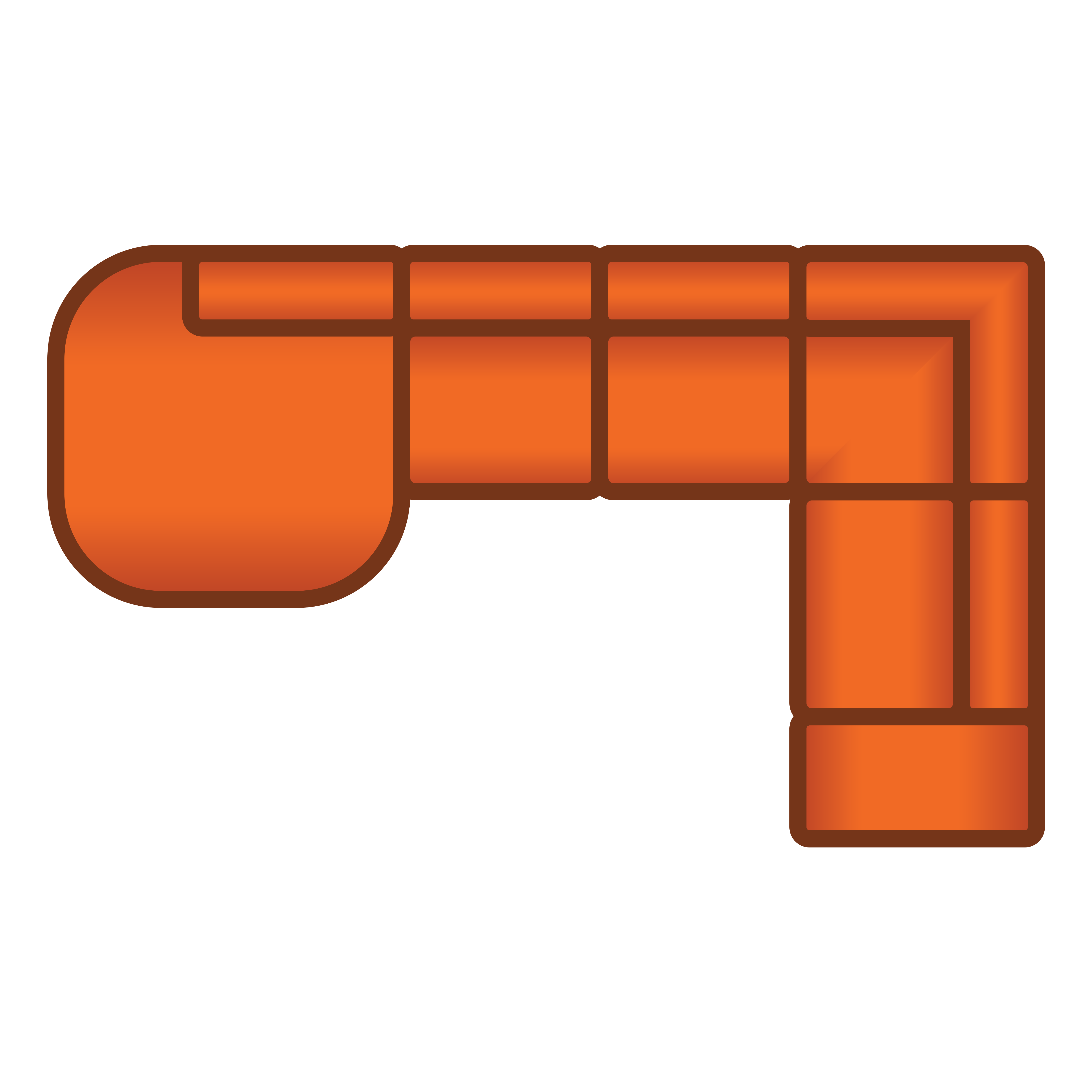 Longchair Rond + 2.5 Zits + Ottomaan