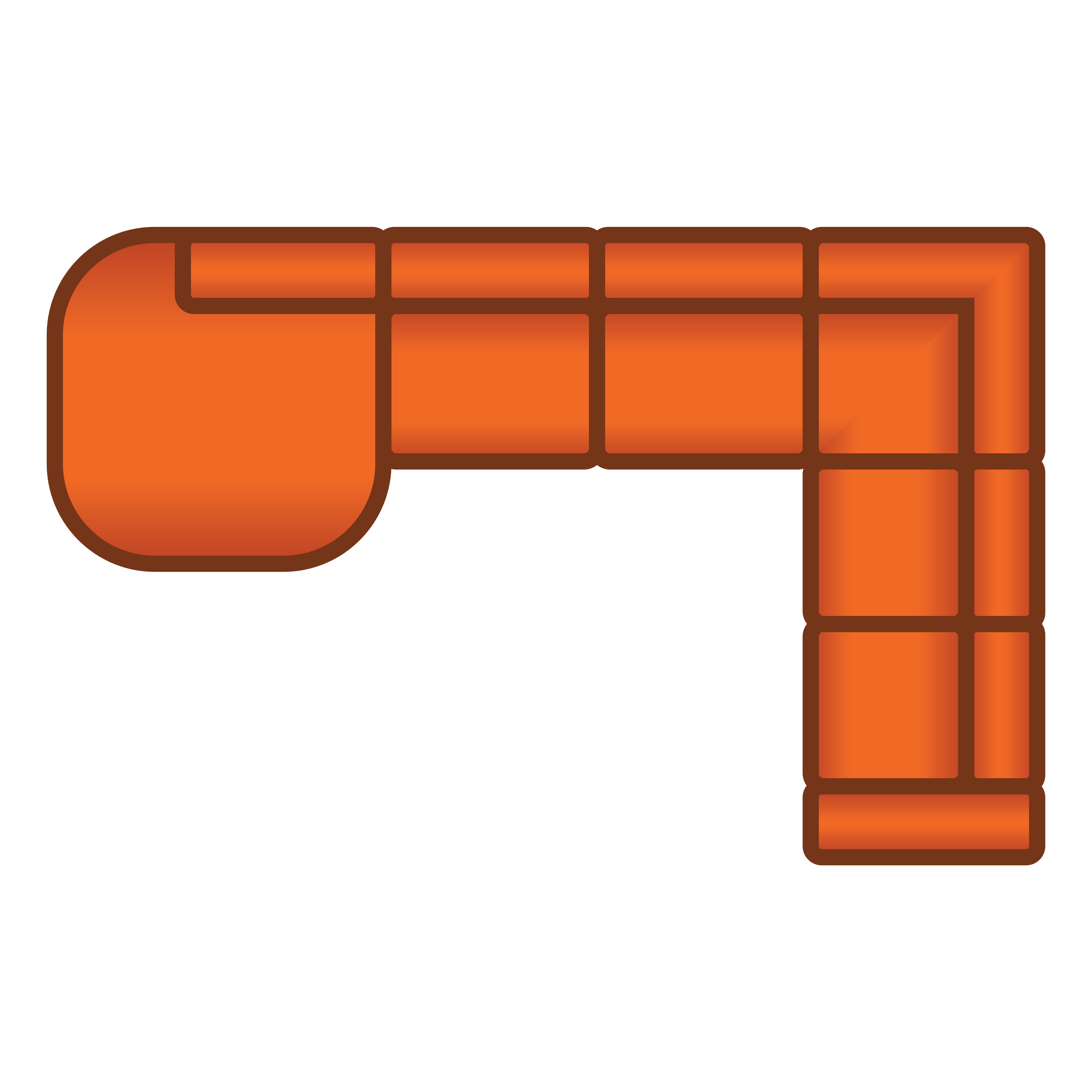 Longchair Rond + 3 Zits + Hoek + 2 Zits