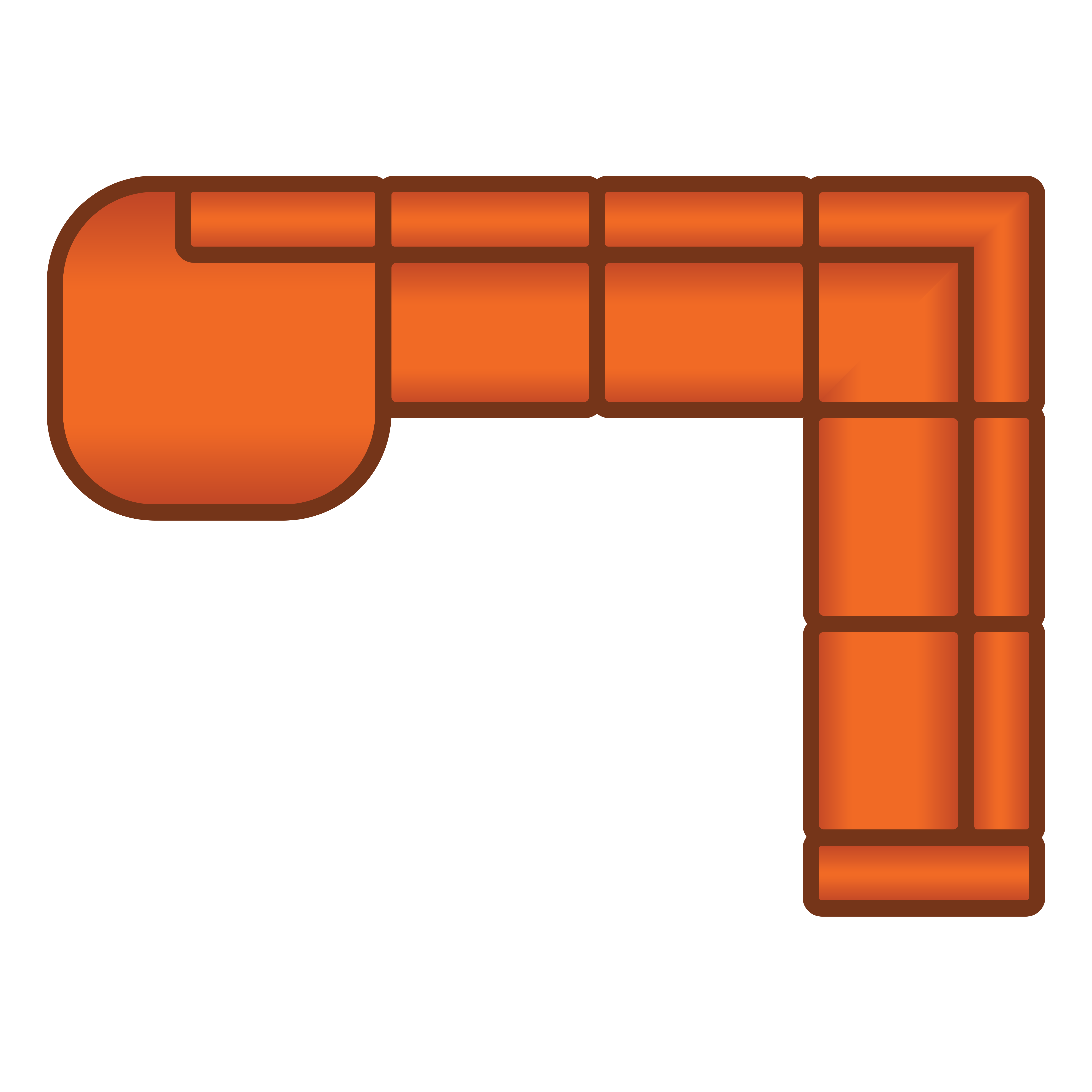 Longchair Rond + 3 Zits + Hoek + 3 Zits