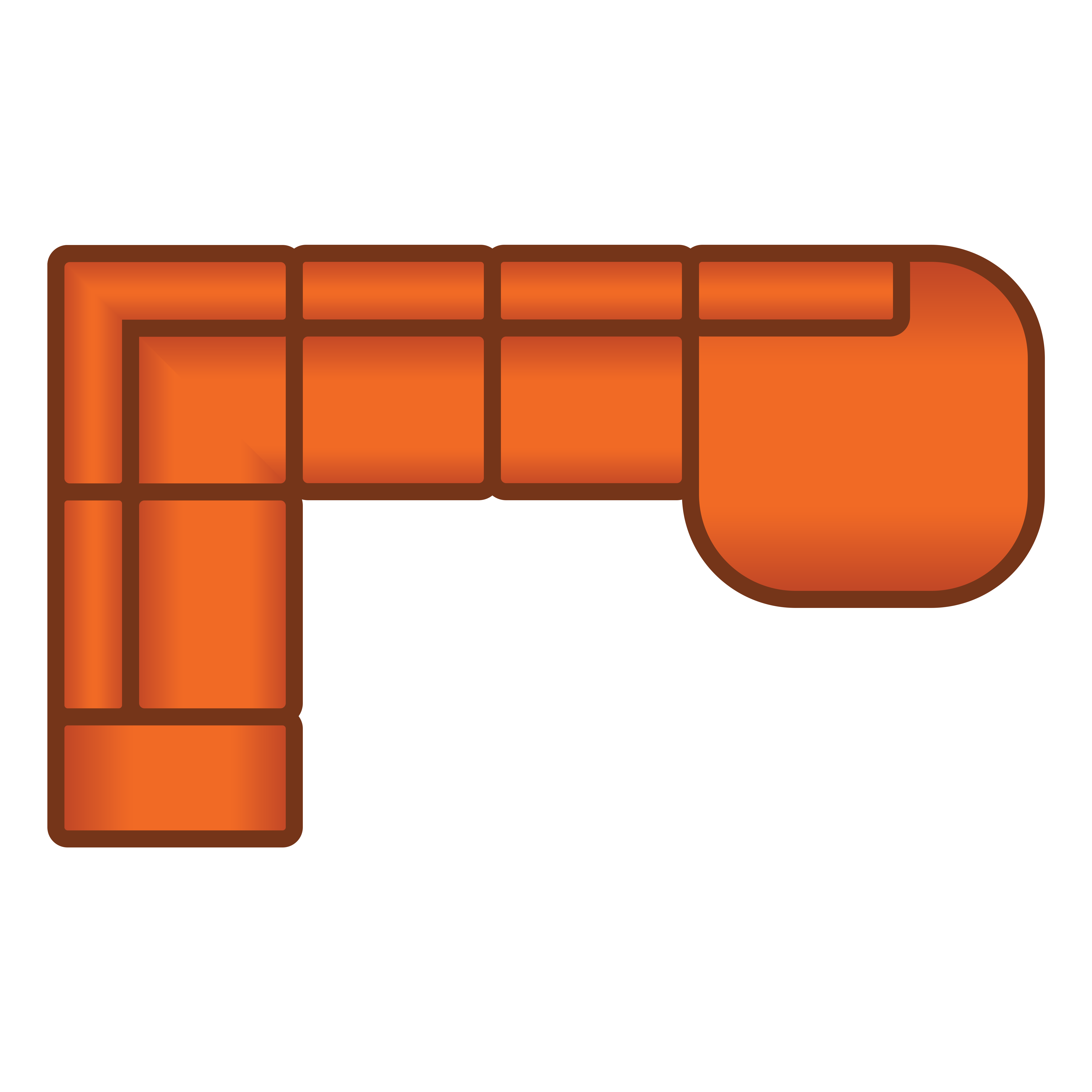 Ottomaan + 2.5 Zits + Longchair Rond