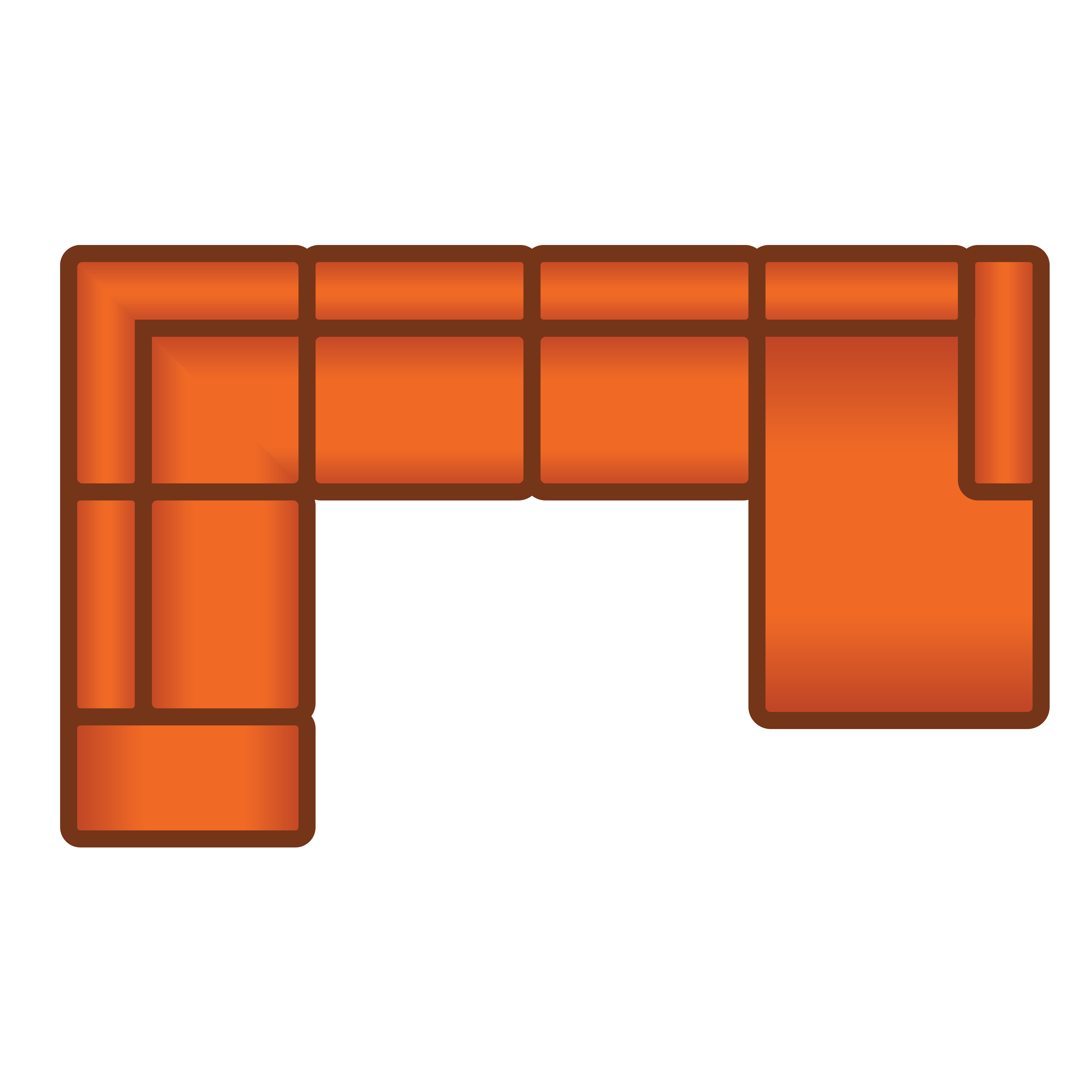 Ottomaan + 3 Zits + Longchair