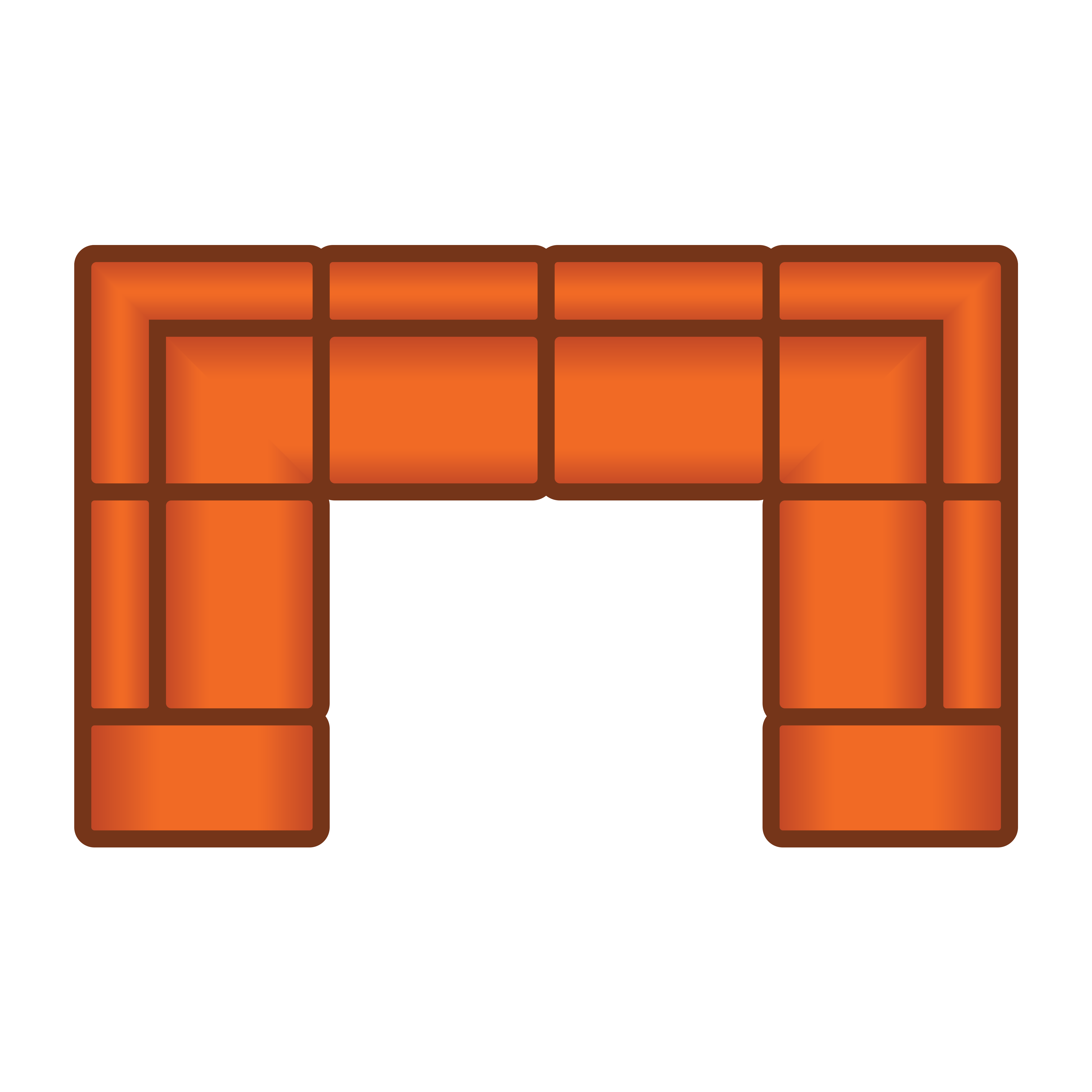 Ottomaan + 3 Zits + Ottomaan