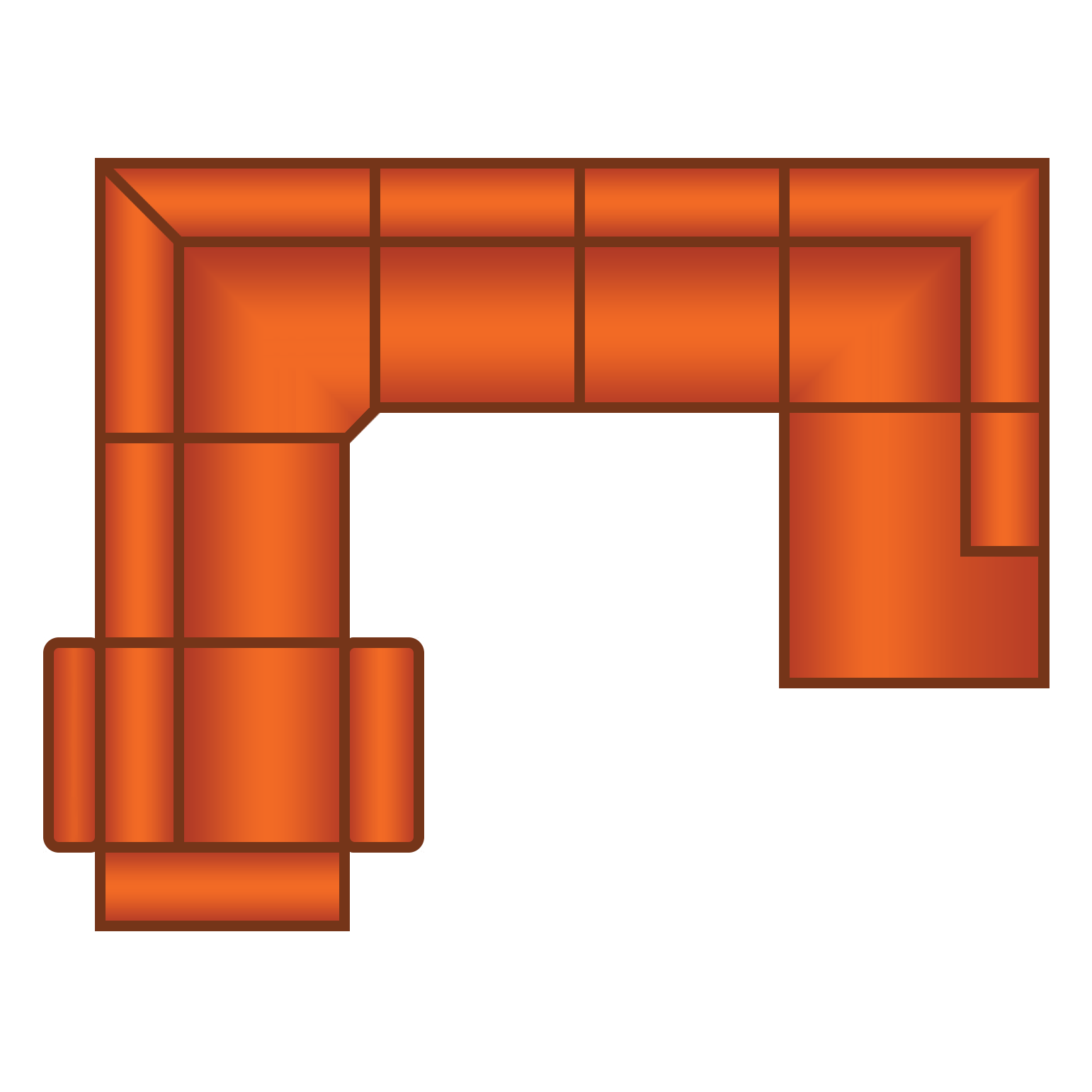 2 Zits (1x Relax) + Hoek Groot + 2 Zits + Ottomaan