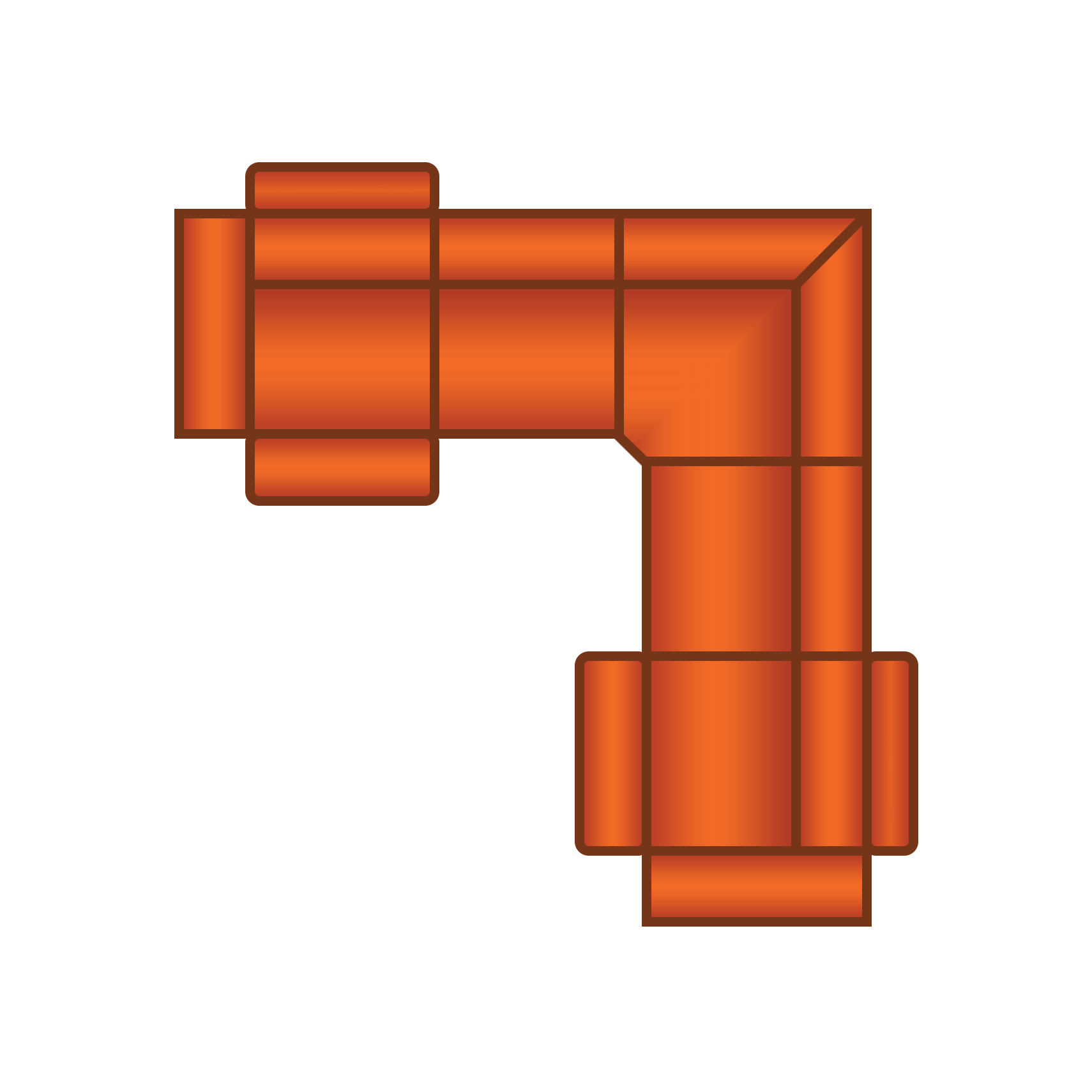 2 Zits (1x Relax) + Hoek Groot + 3 Zits (1x Relax)