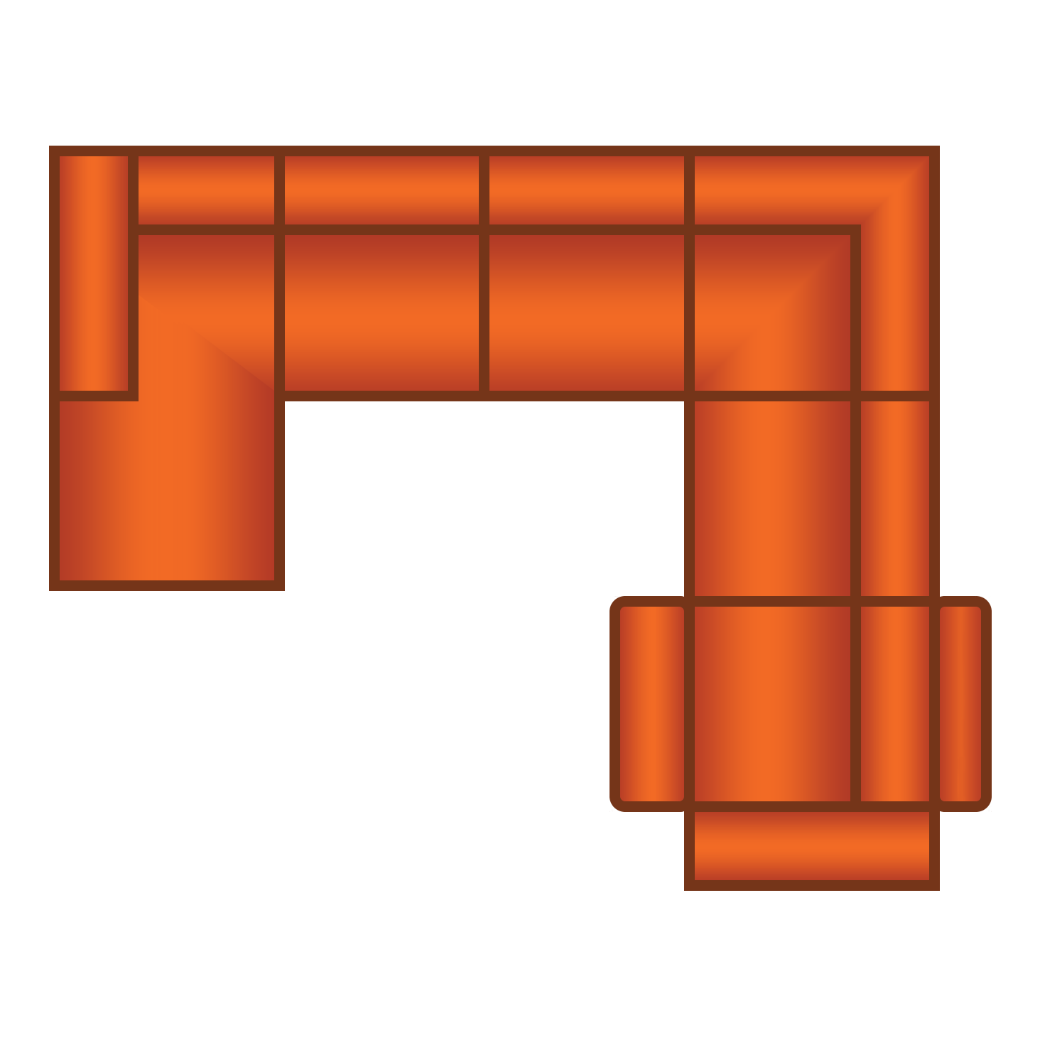 Longchair + 2 Zits + Hoek + 2 Zits (1x Relax)